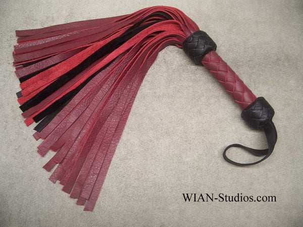 Burgundy and Black Cowhide Flogger, Small