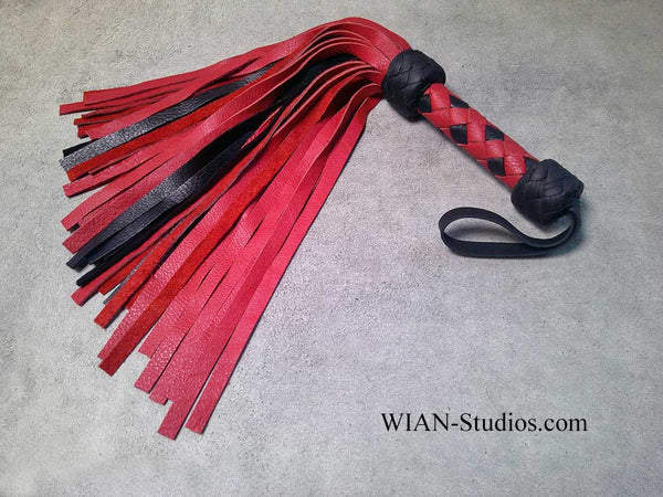 Red and Black Cowhide Flogger, Small