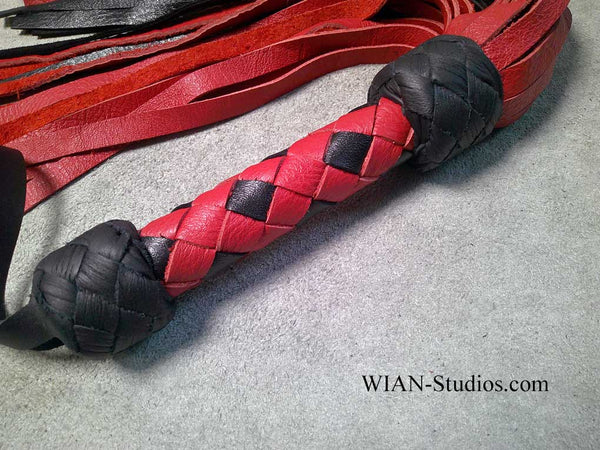 Red and Black Cowhide Flogger, Small