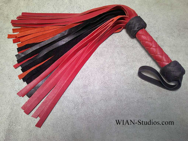 Red and Black Cowhide Flogger, Small