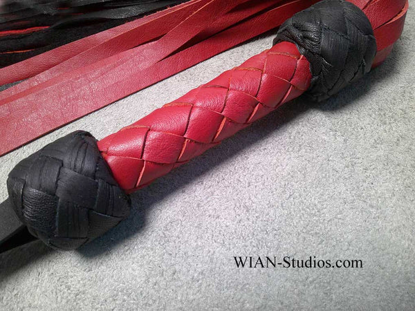 Red and Black Cowhide Flogger, Small