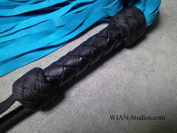 Turquoise Blue Deer Hide Flogger, Small