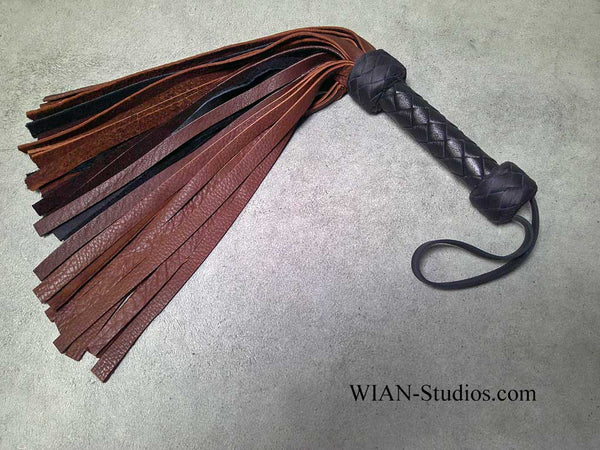 Chocolate Brown and Black Elk Flogger, Small