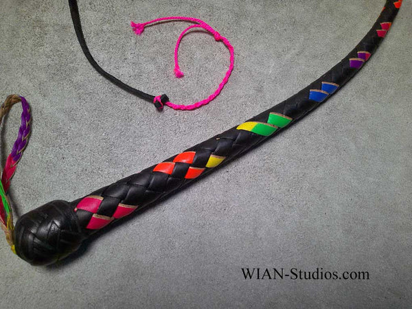 Snake Whip, Rainbow, UV Reactive, 2.5'