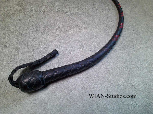 Snake Whip, Black with Red Accents, Pocket Rocket 20"