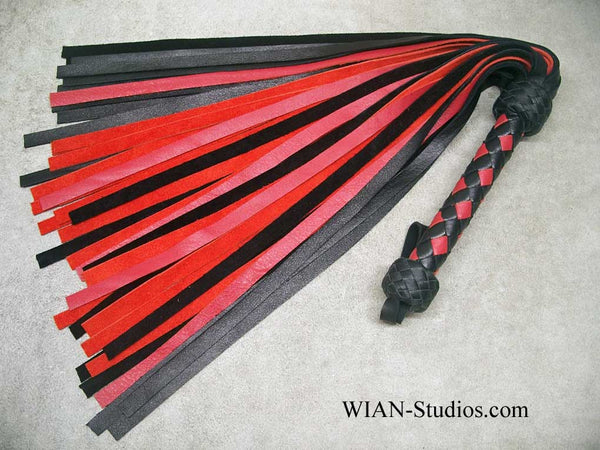 Black and Red Cowhide Flogger