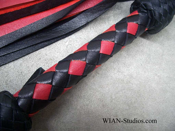 Black and Red Cowhide Flogger