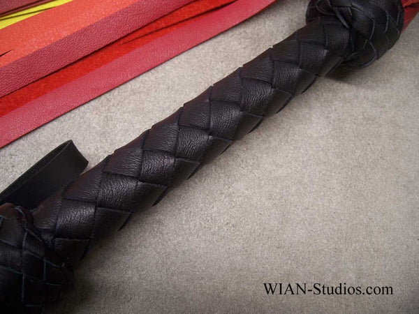 Red, Orange, Yellow Cowhide Flogger, the Warm End of the Rainbow