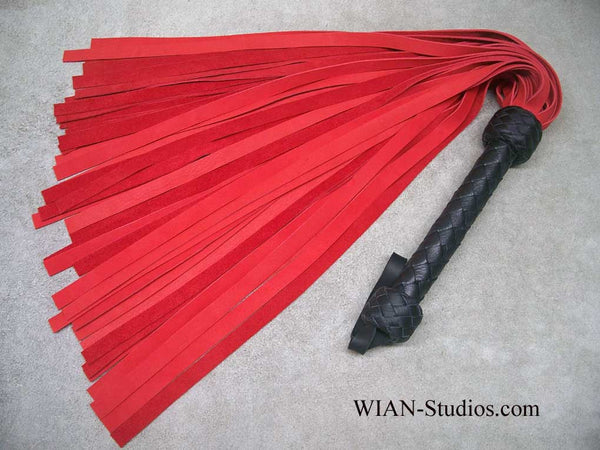 Red Cowhide Flogger, Matte Finish