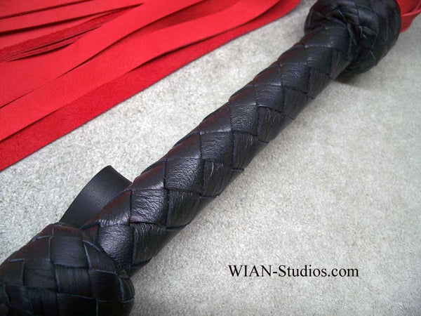 Red Cowhide Flogger, Matte Finish