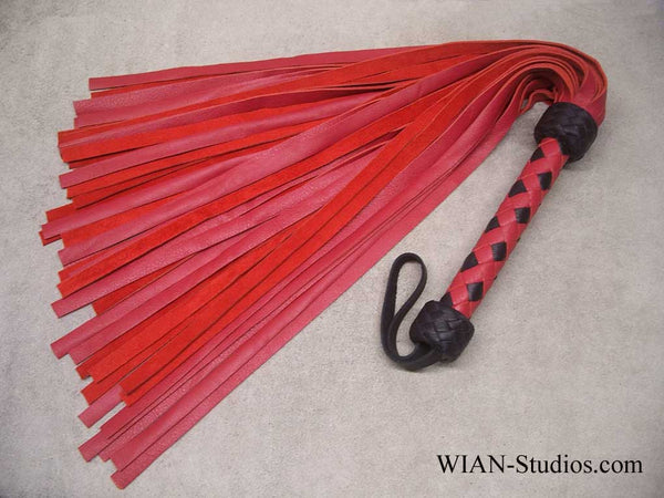 Red Cowhide Flogger