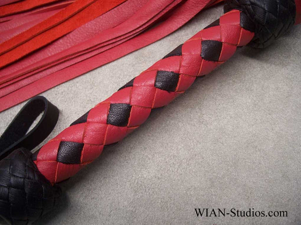 Red Cowhide Flogger