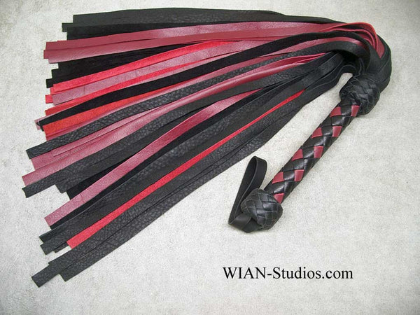 Black Elk and Burgandy Cowhide Flogger