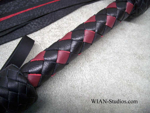 Black Elk and Burgandy Cowhide Flogger