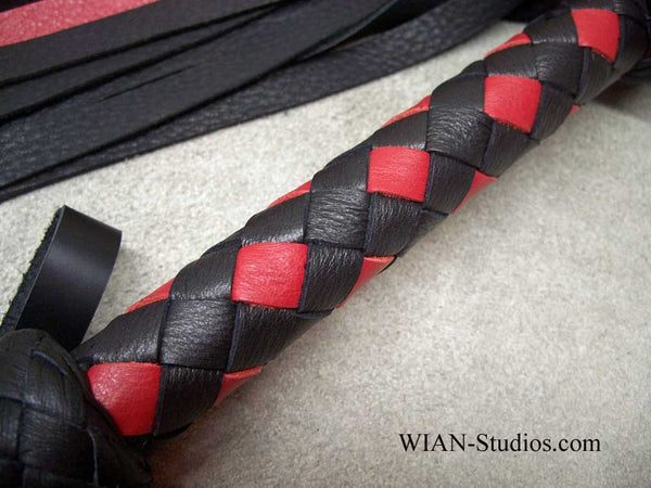 Black Elk and Fire Red Cowhide Flogger