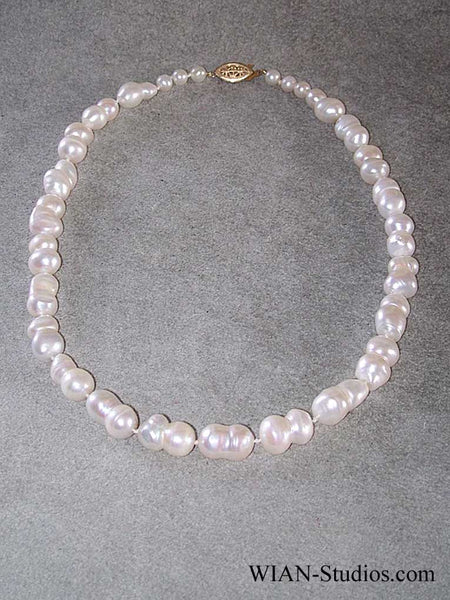 White Peanut Pearls Necklace