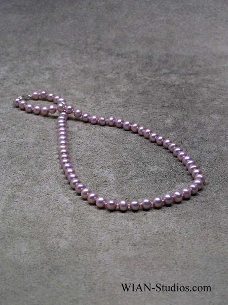 Lavender Pearl Necklace, 6.5mm, 19"