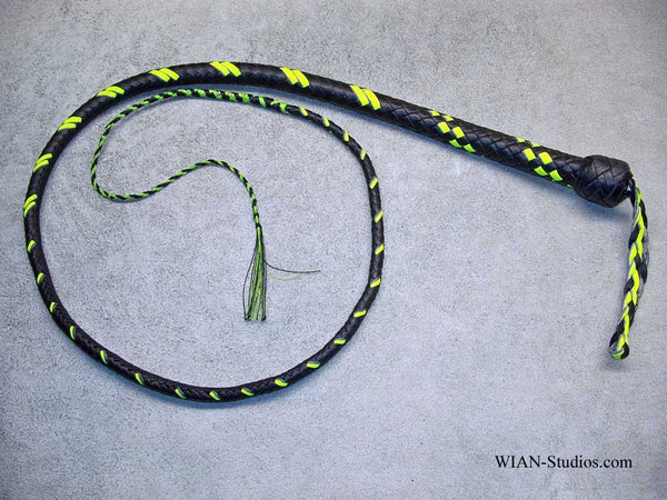 Signal Whip, Black with Yellow accents, 4'