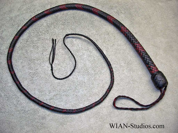Signal Whip, Black with Burgundy accents, 3.5'