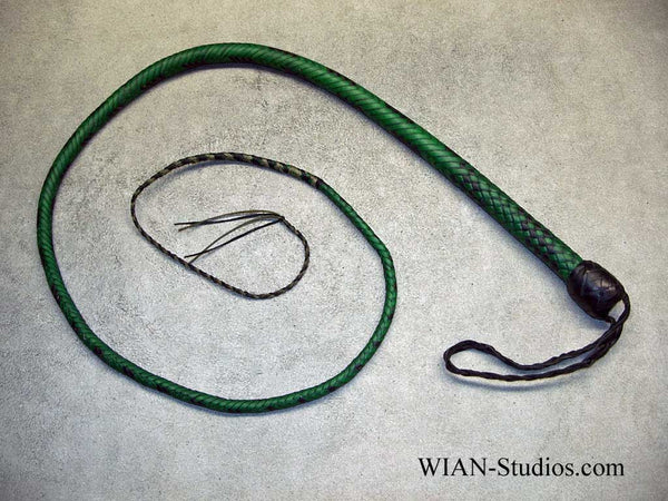 Signal Whip, Green with Black accents, 4'