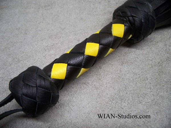 Black Buffalo Flogger, Small, All Sting, Yellow Handle