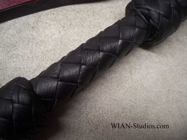 Black, Burgundy, and Gray Cowhide Flogger, Small