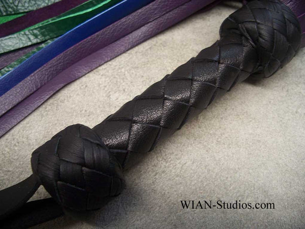 Rainbow - Purple, Blue and Green - Cowhide Flogger, Small