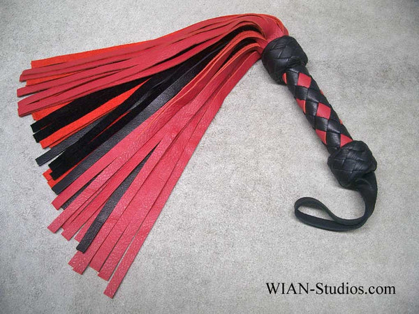Red and Black Cowhide Flogger, Small