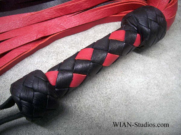 Red and Black Cowhide Flogger, Small