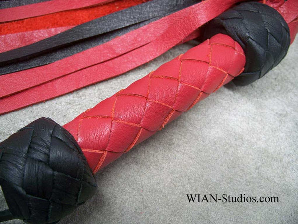 Red and Black Cowhide Flogger, Small