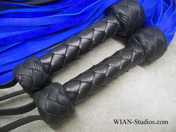 Blue and Black Deer Floggers, Matched Set