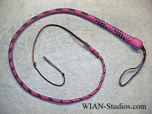 Snake Whip, Pink with Black accents, 3'