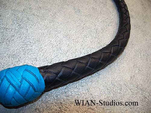 Snake Whip, Black with Turquoise Accents, 2'