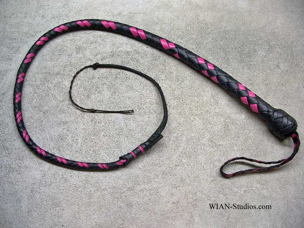 Snake Whip, Black with Pink accents, 3.5'