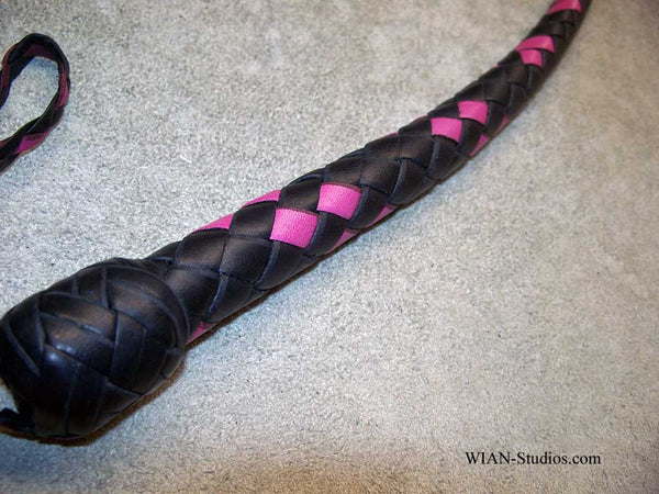 Snake Whip, Black with Pink accents, 3.5'