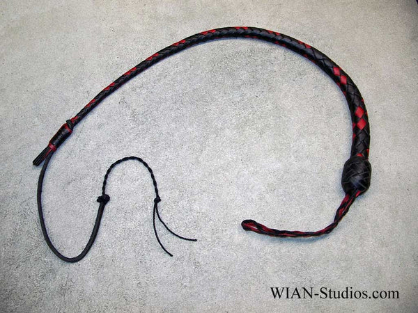 Snake Whip, Black with Red Accents, 2'
