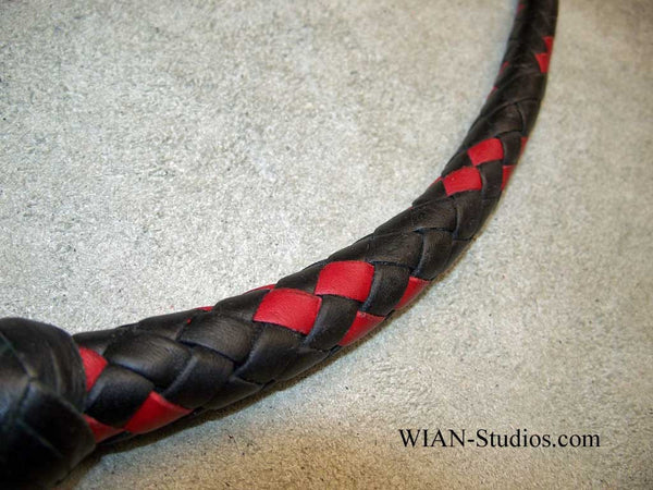 Snake Whip, Black with Red Accents, 2'