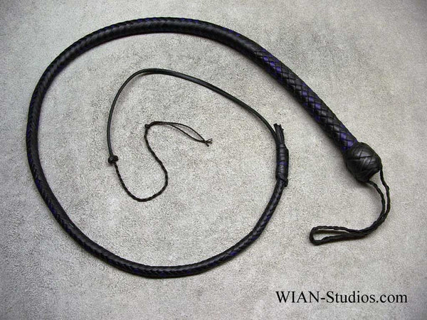 Snake Whip, Black and Purple, 3'