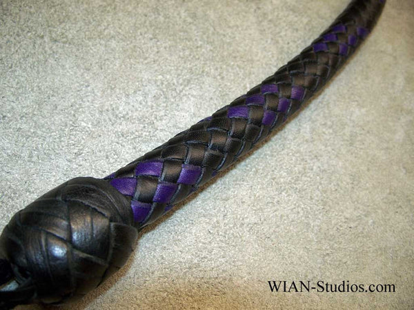 Snake Whip, Black and Purple, 3'
