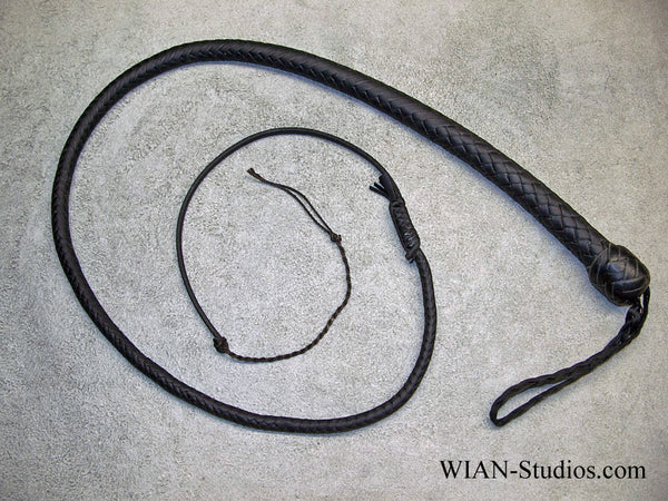 Snake Whip, All Black, 3'