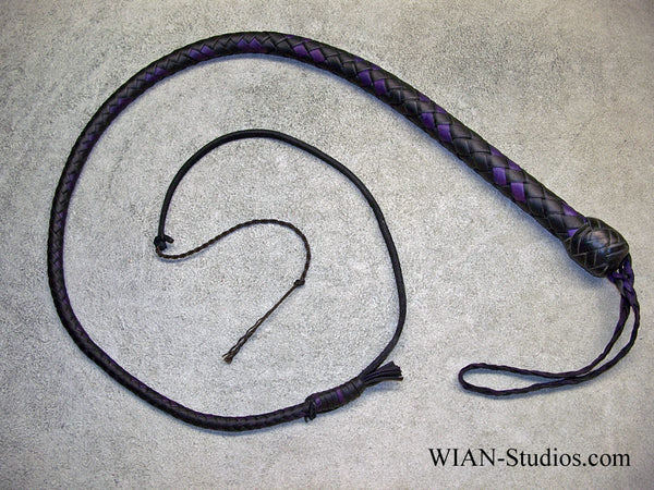 Snake Whip, Black with Purple Accents, 2.5'
