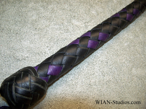 Snake Whip, Black with Purple Accents, 2.5'