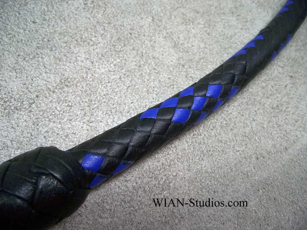 Snake Whip, Black with Blue Accents, 3' 12 plait