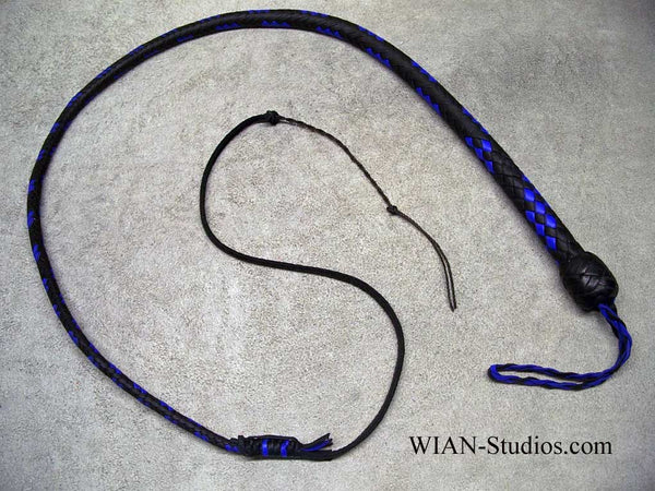 Snake Whip, Black with Blue Accents, 3'